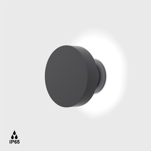 Surface mounted luminaire BUTTON IP. D 140mm, sp92mm, Bridgelux 2835, 18W LED, 360fok, 2700K, 161Lm, CRI>90, IP65, AC 220-240V, graphite color - LTX-08.2051.18.927.GR