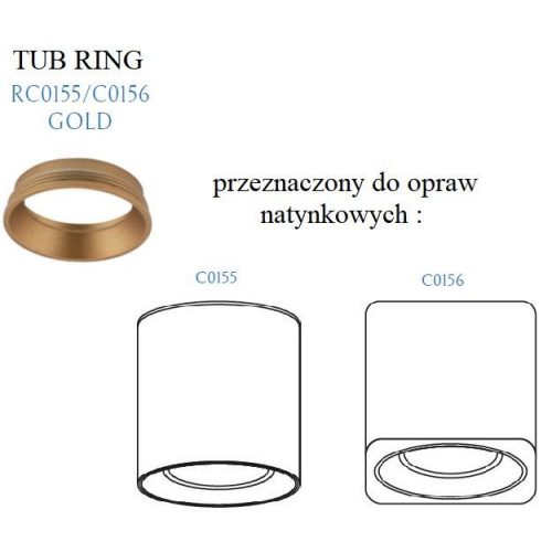 MaxLight RC0155/C0156 GOLD PIERŚCIEŃ OZDOBNY ZŁOTY do TUB - MAX-RC0155/C0156 GOLD