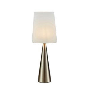 Asztali lámpa - Markslöjd CONUS Table 1L Satin Nickel/Offwhite - MS-108624