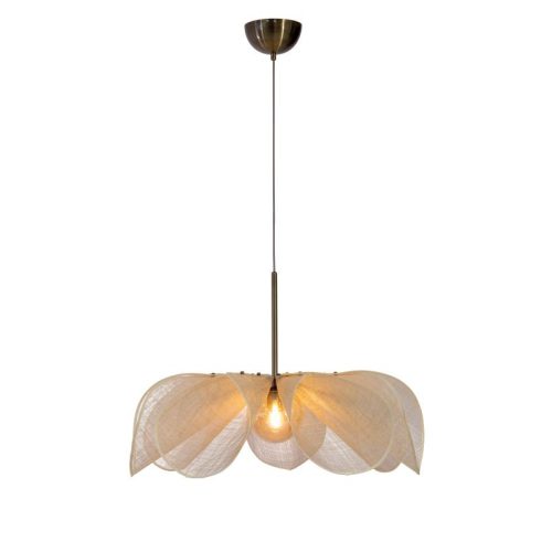 Markslöjd STYRKA Pendant 1L 75cm Beige/Antique Brass/Amber  - MS-108661