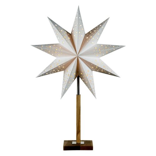 Markslöjd SOLVALLA Tablestar 65cm White/Oak E14 1x25W wood/paper 75x65cm