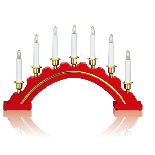 Markslöjd CELINE Candle light 7L Red E10 7x3W wood 46x28cm