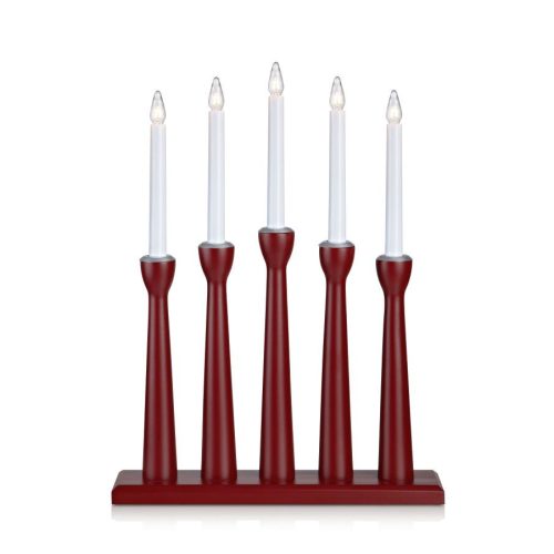 Markslöjd MÅSESKÄR 5 Candlestick Wood  Red - MS-704176