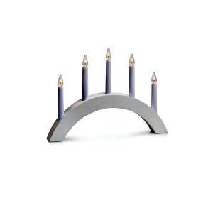 Asztali lámpa - Markslöjd ATLE Wooden candlestick White  E10 5x3W wood 40x28cm