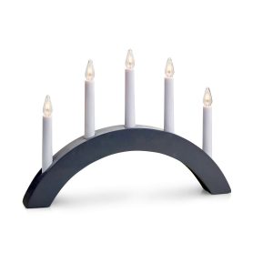 Asztali lámpa - Markslöjd ATLE Wooden candlestick Grey  E10 5x3W wood 40x28cm