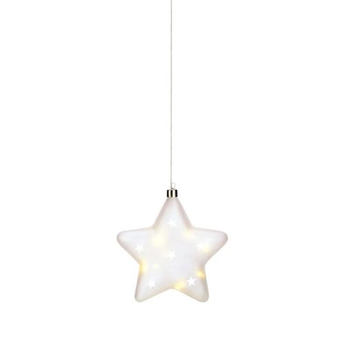 Markslöjd LISETTE Pendant decoration Star 18 cm B/O LED 10x0,03W szkło 4,5V Bateria