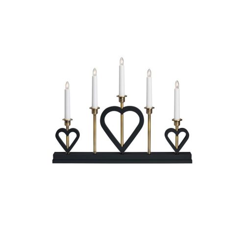 Markslöjd MELISSA Candlestick 5L Black/Antique Brass E10 5