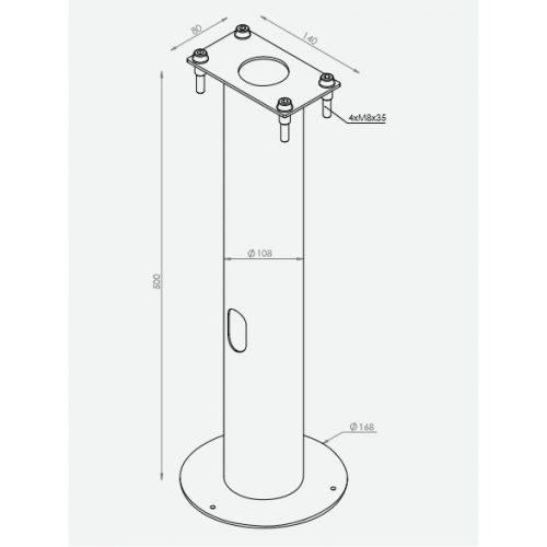 NORLYS METAL BASE 114 TO GROUND FOR NAMSOS BOLLARD ACCESSORY - NOR-114