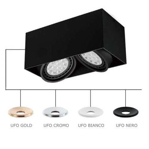 ORLICKI Cardi II Nero / Ufo Bianco 2xGU10 max 8W LED 230V - OR-OR82036