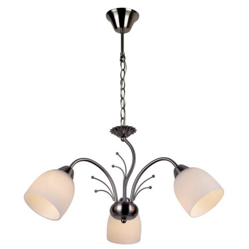 REALITY Alice  Pendant lamp,satin nickel3*E27 Max 60W,bulb excl.Glass Dia:10cm H:11cmTotal Dia:53.8cm H:67cmHS 