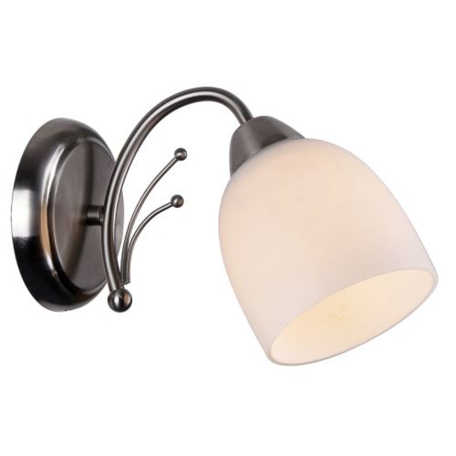 REALITY Alice Wall lamp, satin nickel 1*E14 Max 40W ,bulb excl.L: 22cm H:16cm Glass Dia: 10cm. H: 11cm 