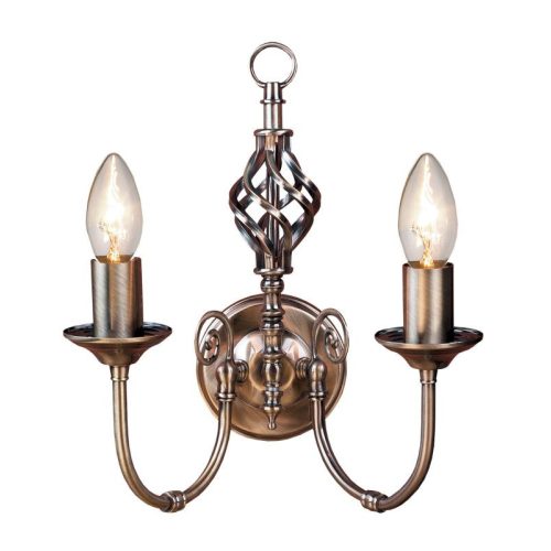 REALITY Aimee Wall lamp,antique brass 2*E14 Max 40W ,bulb excl.L: 36cm H:33cm 