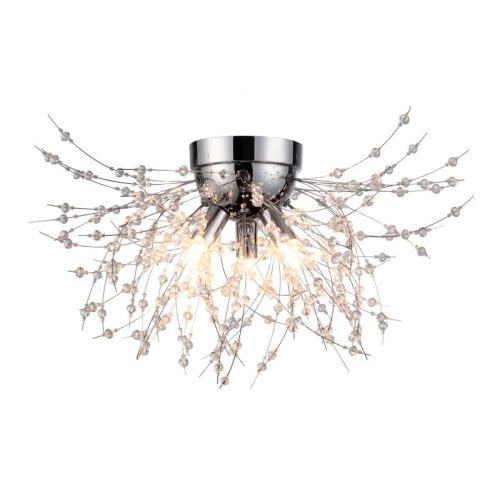 REALITY Pearls 3LT Ceiling lamp D480*H32mm Metal: chrome Acrylic deco3*G9 33W bulb incl. - REAL-225303-06