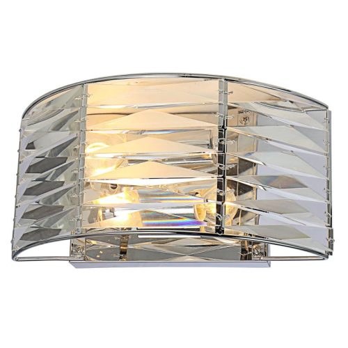 REALITY Biagio 2LT wall lamp 28*19cm H15cm Metal: chrome Shade glass,2xE14 40W bulb excl.