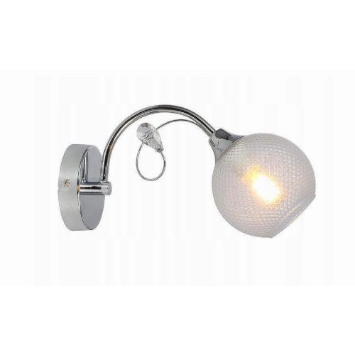 REALITY Fibi Wall lamp in chrome. 1*E14 40W. Bulb excl. Size18x25x12cm. Glas clear, dia: 12cm H: 10cm /KIFUTOTT!!/