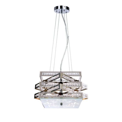 REALITY Marcella 4LT Pendant lamp 40*40cm H120cm Metal: chrome Acrylic deco4*G9 33W bulb incl.