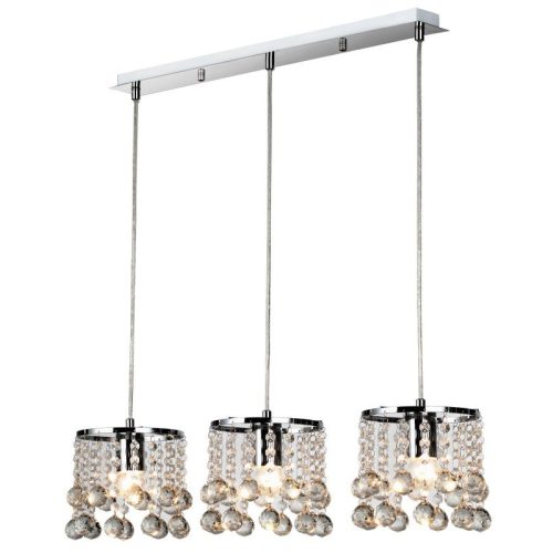 REALITY London Crystal 3lt pendant chrome L60cmLondon crystal shade Dia.19cm3*E27 bulb not incl.