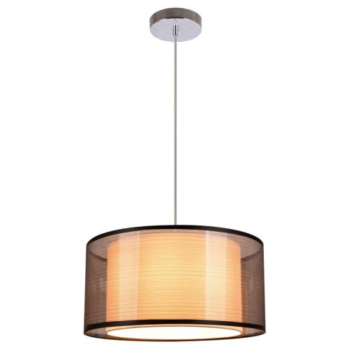 REALITY Martina 1-LIT PENDANT LAMPW/230V 50Hz E27*1(W/O BULB)W/SIZE:D400 MMW/CHROME + BLACK SHADE FINISHW/BASE SIZE:D100MM - REAL-333211-02