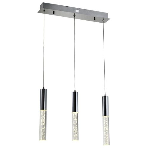 REALITY Neda Pendant lamp 3*5W LED 350lm natural whitechrom metal/acryliccanopy:450*90*40mm lamp H:290mm Dia.38mmtotal H:350-1000mm Shade Acrylic with bubbles