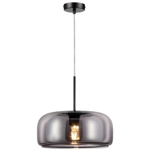 REALITY Jamilla ChandelierE27X1 MAX40WIron+glassD33CM canopy and cup black