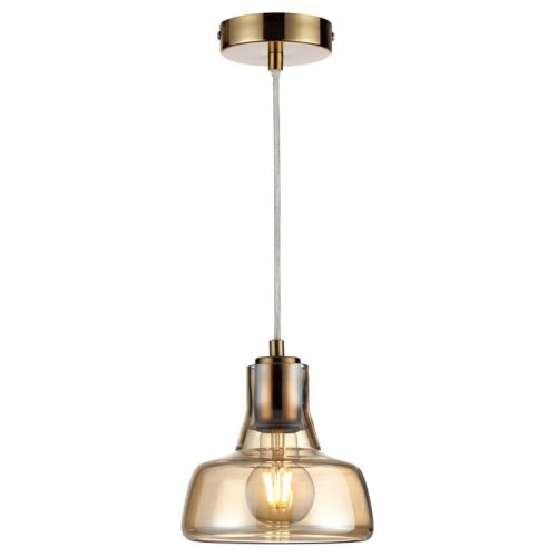 REALITY Haga ChandelierE27X1 MAX40WIron+glass amberD16.5CM canopy and cup gold mat