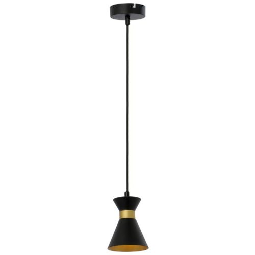 REALITY Breda 1lt pendant1*E14 bulb not inclmetal shade matt black+golden insidesize:D12*120cmcanopy:D10*H2.5cm,shade D10*H12cm