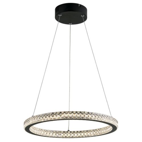 REALITY Mitchell Pendant lamp, Alu.and Crystal and Iron Sandy Black LED 36W; 80lm/W;4000K25000hours;CRI≧80;A+With Remote control,on/off+dimmableSize:D400*H1200mm