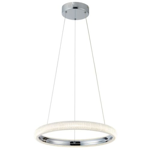 REALITY Vigo LED pendant chrome Dia. 40cm with Auxerre clear diffusersLED 18W 4000Ktotal H120cm  - REAL-340301-06