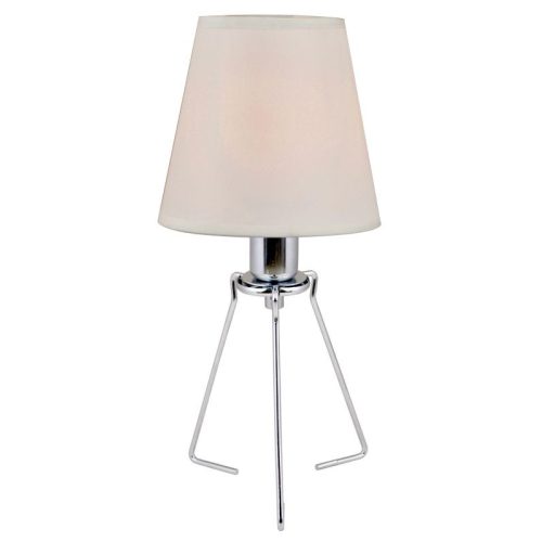 REALITY Kitty + shade  Table lamp, chrome, shade beige Dia:14cm H:13cm 1*E14 Max 40W bulb excl. W:14cm H:28cm - REAL-532511-06