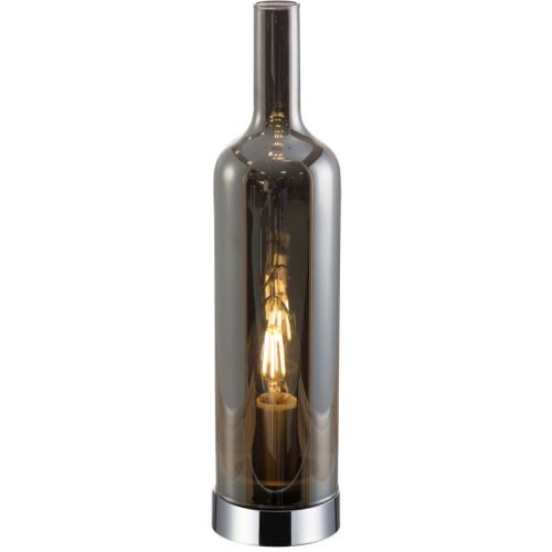 REALITY Bottle Table lamp nickel-matt, shade amber, for 1xE27,max.40W bulb not incl. shade D:8.5cm,H:33.2cm