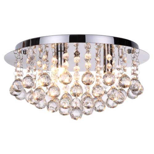 REALITY Loona Ceiling lamp Round chrome + clear Crystal 3xG9 max. 33W bulb incl.Product dimensions:Width:35cm Height:22cm  - REAL-622903-06