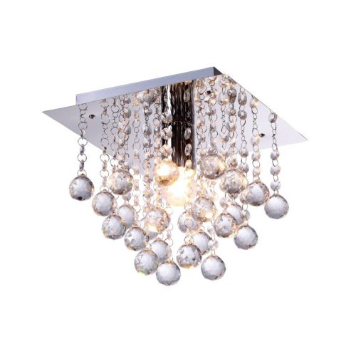 REALITY Lancaster crystal  Ceiling lamp,chromeCrystal hanging beads1*E27 Max 60W,bulb excl.Dia:25cm H:22.5cm 