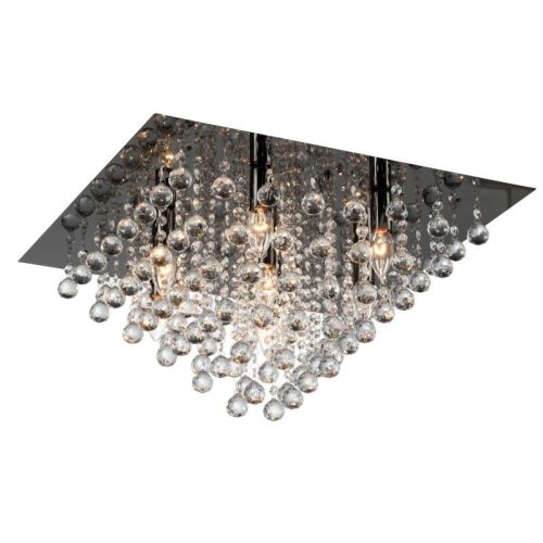 REALITY Lancaster crystal Ceiling lamp,shiny black finishCrystal hanging beads7*E14 Max.40W,bulb excl.Dia:56cm H:32cm 