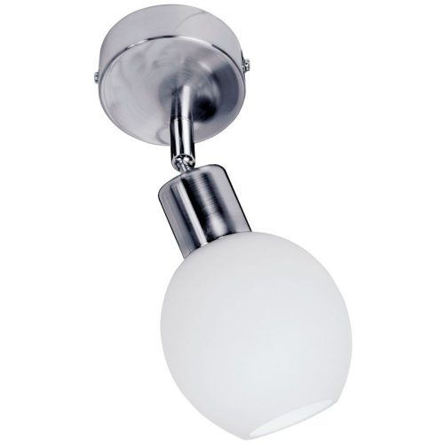 REALITY Cortez  Spot lamp,satin nickel1*E14 max 40W, bulb excl.canopy Dia:8cm glass Dia:10cm total L:22cm