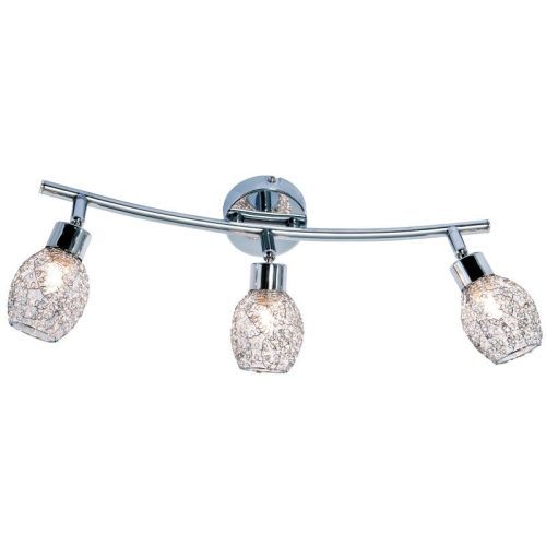 REALITY Mesh  3lt Spot lamp,chrome shade mesh Dia:8cm canopy Dia:8cm H:13cm L: 53cm 3*G9 33W,bulb incl.