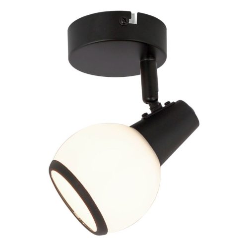 REALITY Loris  Spot lamp,sand black/white glass Dia:8cmcanopy Dia:8cm H:14cm1*E14,Max.40W,bulb excl.