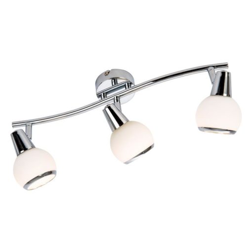 REALITY Loris  Spot lamp,chromewhite glass Dia:8cmcanopy Dia:8cm tube L:45cm3*E14,Max.40W,bulb excl.