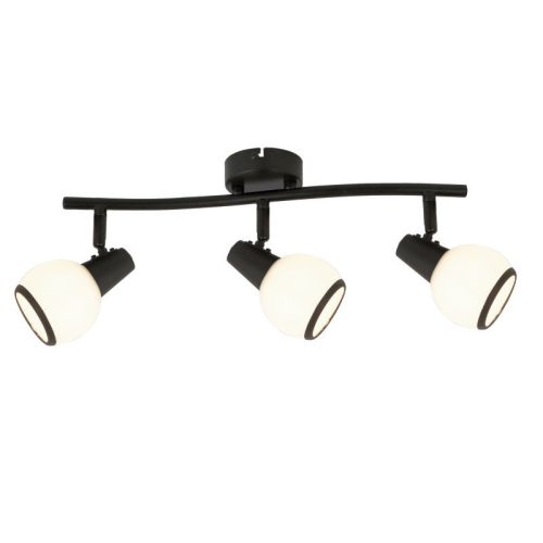 REALITY Loris  Spot lamp,sand black/white glass Dia:8cmcanopy Dia:8cm tube L:45cm3*E14,Max.40W,bulb excl.