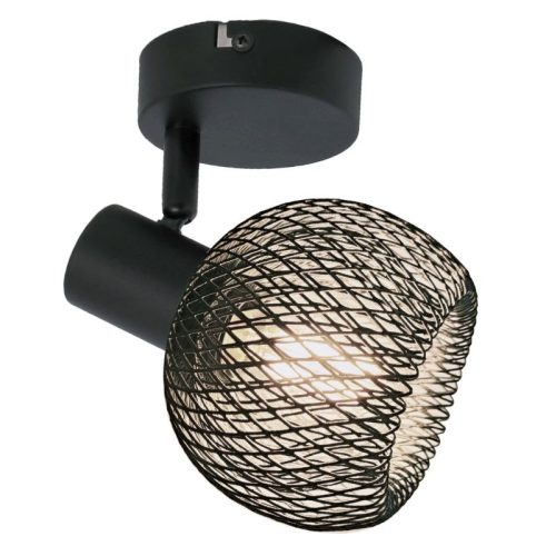 REALITY Loretto Loretto black 1-ltall metal parts in black,Shade Black,for 1 x E14,max.40W bulb not incl.L:10cm shade D:9cm