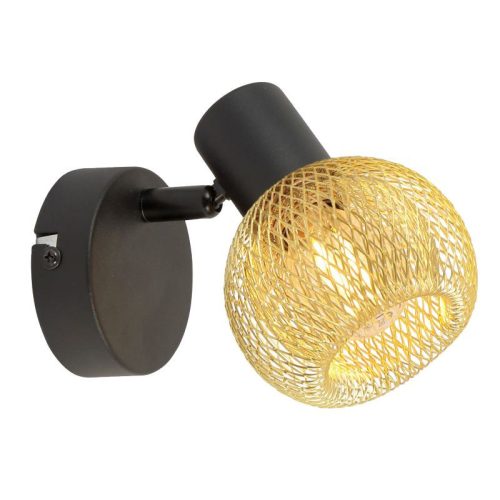 REALITY Loretto Loretto black 1-lt sand black+Shade galvanized gold matt1 x E14,max.40W bulb not incl.L:10cm shade D:9cm