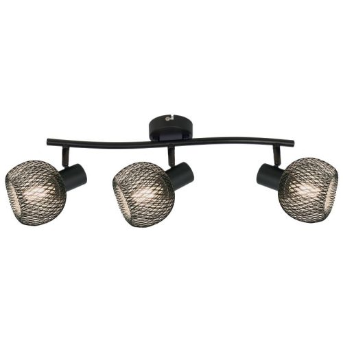 REALITY Loretto  Loretto black 3-ltall metal parts in black,Shade Black,for 3 x E14,max.40W bulb not incl.L:40cm shade D:9cm 