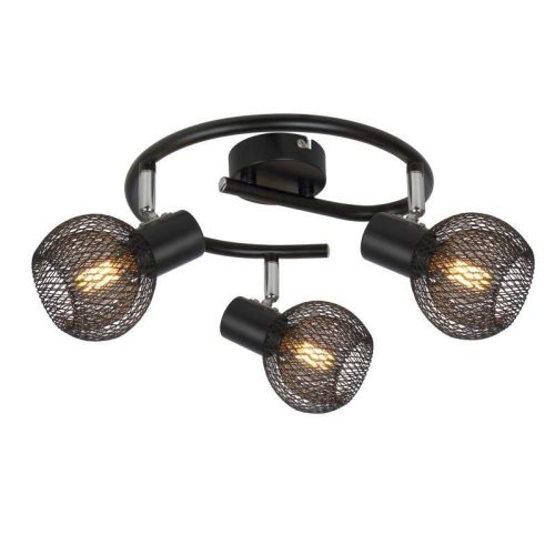 REALITY Loretto 3lt G shape spot black, Shade blacksize:∅460*165mmmetal shade:∅100*80mm3*E14 bulb not incl.